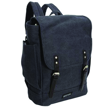 Kenneth Cole Reaction Backpack Flapover Canvas 14.1in Navy