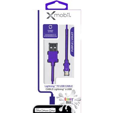 Colour Blast Charge & Sync Lightning Cable 3ft MFI Purple