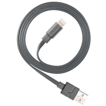 Ventev Charge & Sync Lightning Cable 6ft Gray MFI