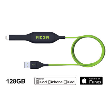 MEEM Memory Cable for iPhone Back-Up & Charge 128GB