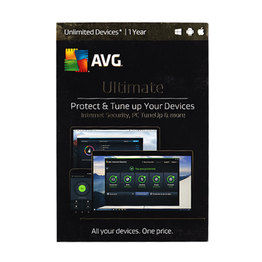 AVG Ultimate Unlimited Users (10-User Maximum) Internet Security & Tuneup 1-Year BIL PC/Mac/Android