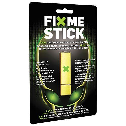 FixMeStick Gamers Edition USB Virus Removal 3-User 1Yr