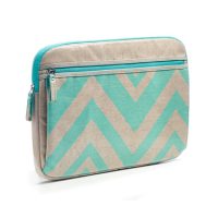 Studio C Laptop Sleeve 15-16in Chevron Linen/Aqua