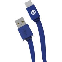 iEssentials Charge & Sync Cable USB-C - A Flat 4ft Blue