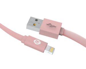 iEssentials Charge & Sync Cable Lightning Flat MFI to USB-A 4ft - Rose Gold