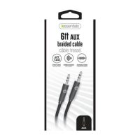 iEssentials Auxillary Stereo 3.5mm Cable Braided 6ft Black