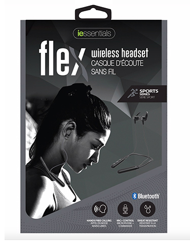 iEssentials Earbud Bluetooth Flex w/Neck Band & Mic Gray