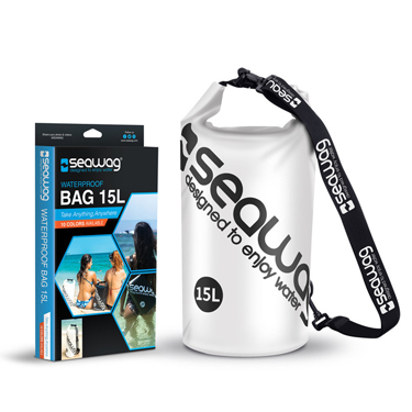 Seawag Universal Waterproof Dry Bag 15L w/Strap White/Blk