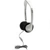 HamiltonBuhl Headphone SchoolMate On-Ear with vol Control Dura-Cord Silver 3.5mm