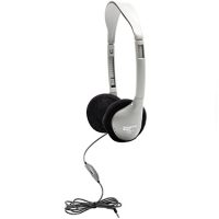 HamiltonBuhl Headphones On-Ear w/vol cntrl Dura-Cord Silver