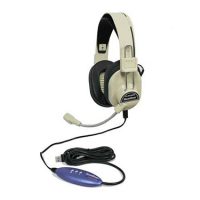 HamiltonBuhl Headset Over Ear Deluxe Stereo w/Gneck Mic USB