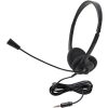 Xtech Headset Stereo with Boom Mic Volume Control Black 2 x 3.5mm Plugs for Mic & Audio 6ft Cord Light Weight - Black