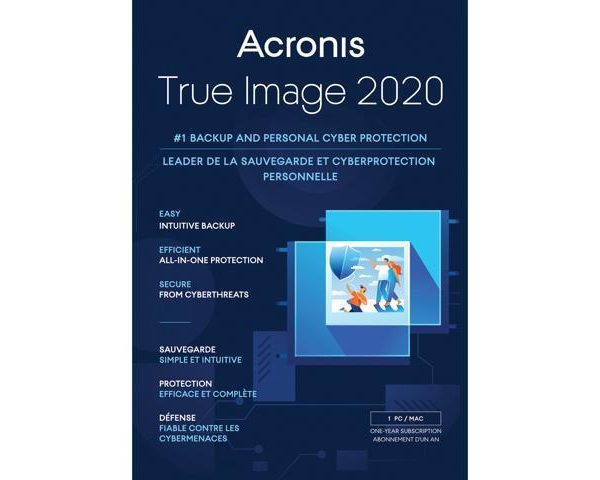 Acronis True Image 2020 Backup Recover 1 User 1yr Bil Xcel
