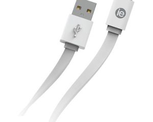 iEssentials Charge & Sync Cable USB-C to USB-A Flat 4ft - White