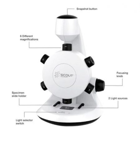 HamiltonBuhl Digital Microscope STEM Scout with 6 Magnification Lenses