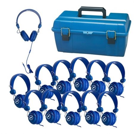 HamiltonBuhl Lab Pack 12 Blue Headsets Favoritz with Mic & CC