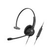 Klipxtreme Headset Business Voxpro Mono USB with Boom Mic Noise Isloating Inline Volume Control/Mute UC Platform Compatible - Black
