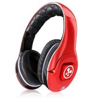 Nabi Child-Safe Premium Headphones Over the Ear Ultra Soft Pads with Volume Limiting Option Built in Mic Adjustable Headband 3.5mm - Red