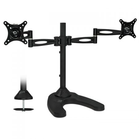 Mount-It! Dual Monitor Desk Stand Articulating Up To 27In