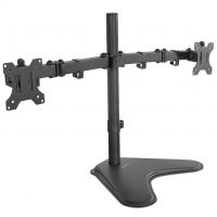 Mount-It! Dual Monitor Desk Stand up to 32 in 17.6 lbs per Arm VESA Swivel Rotate - Black