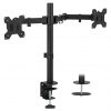 Mount-It! Dual Monitor Desk Clamp up to 32 in 22 lbs per Arm VESA Swivel Rotate High Strength Steel - Black