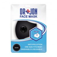 Dr Jon Face Mask 5 Layer Black Washable Optional Filter