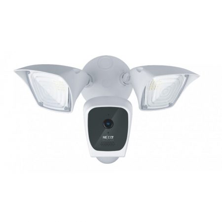 Nexxt Smart Home Outdoor Wifi Floodlight Camera 1080P IP65 Motion Detection Speaker & 2 Way Microphone 2 LED Lights 110dB Siren Micro SD Slot up to 128GB