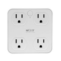 Nexxt Smart Home WiFi Surge Protector Wall with 4 Outlets 4 Side USB Ports 900 Joules