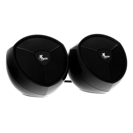 Xtech Computer Speakers Wired 5W Ikonic 2.0 Stereo Multimedia 3.5mm Audio Jack & USB for Power Black