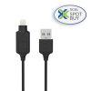 Scosche Charge & Sync Lightning/Micro USB to USB-C MFI Cable 3ft Black Strikeline