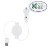 Scosche Charge & Sync Lightning/Micro USB MFI to USB-A 3ft Cable Retractable White StrikeLINE