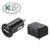 Scosche Wall & Car Charger Combo Kit Revive 2.4 Amp Kit includes 1 Wall Charger & 1 Car Charger Black 2 Port Each