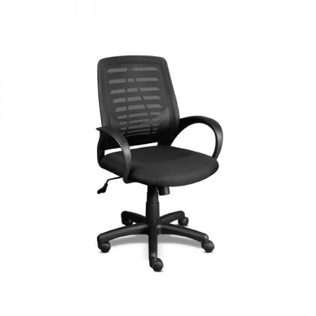 Xtech Office Chair AeroChair Executive Mesh Back Lumbar Armrests Adjustable Height Wheels - Black
