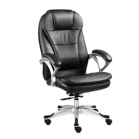 Xtech Office Chair Executive Comfort Padded Lumbar and Headrest with Arm Rests - Dual Wheels with Chrome Base & Foot Rest Height Adjustment High Quality Black
