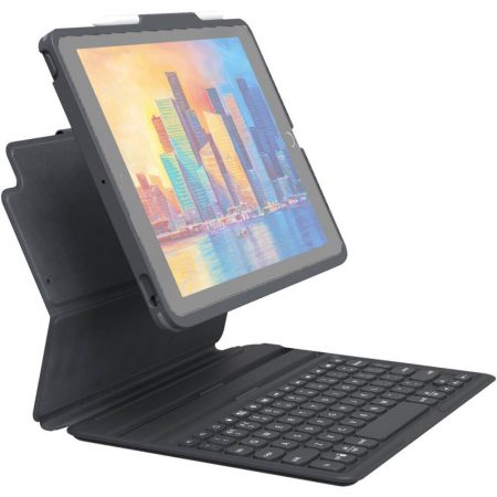 Zagg iPad 10.2 (7th-9th Gen) 2021/2020/2019 Pro Keys Keyboard Case Black/Grey Detachable Case Apple Pencil Holder