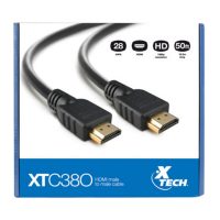Xtech HDMI Cable Male to Male Gold Plated - 50ft - Black