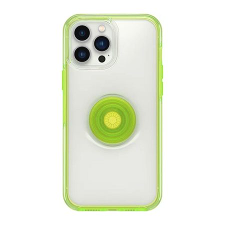 OtterBox iPhone 13 Pro Max/12 Pro Max & PopSocket Symmetry - Clear Translucent Blaze Lime