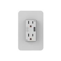 Nexxt Smart Home Wifi Wall Power Outlet with 1 USB-A Port - Control Each Outlet and USB Individually - Voice Control Alexa/Google - White