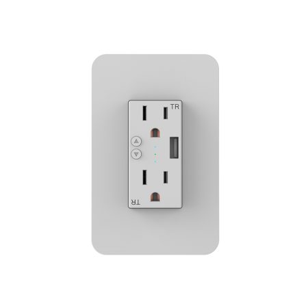 Nexxt Smart Home Wifi Wall Power Outlet with 1 USB-A Port - Control Each Outlet and USB Individually - Voice Control Alexa/Google - White