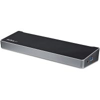 StarTech Docking Station Triple Monitor USB-A 3.0 4K HDMI & 2 DisplayPort PC/Mac - Black & Silver