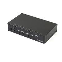StarTech Docking Station KVM Switch 4 Port DisplayPort USB-A 3.0 4K Rackmount Option - Black