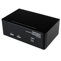 StarTech Hub KVM Dual Monitor Switch 2 Port DVI VGA & USB-A 2.0 - Black