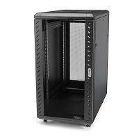 StarTech Server Rack Cabinet Enclosure 32U 19 Lockable 4-Post Network/Data/AV Glass Door & Casters - Black