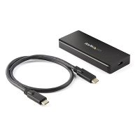 StarTech SSD Enclosure USB-C 10Gbps M.2 NVMe PCIe Rugged Aluminum with 1.7ft USB-C to USB-C Cable - Black
