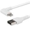 StarTech Charge & Sync Cable Lightning MFI (Right Angled) to USB-A  6ft Heavy Duty Rugged Aramid Fiber - White