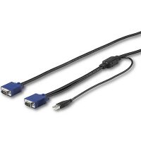 StarTech Server USB KVM Cable VGA Male x 2 USB-A Male for StarTech Rackmount Consoles 10ft - Black