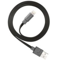 Ventev Charge & Sync Lightning MFI to USB-A Cable 3.3ft Flat - Black