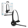 Naztech Bluetooth Headset Mono N980 with Boom Mic Noise Cancelling Multipoint Connect Volume Call Controls Charging Stand Included - Black