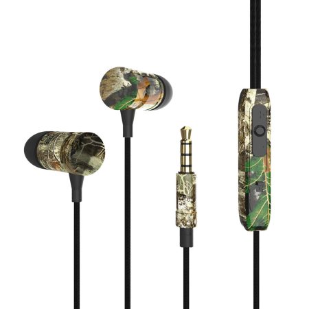 Realtree Edge EarBuds with in-line Mic Camo 3.5mm Gold Plated Tip