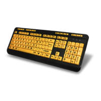 Adesso Keyboard Wired 4X Large Print Multimedia Flourescent Keys PC/Mac - Black & Yellow